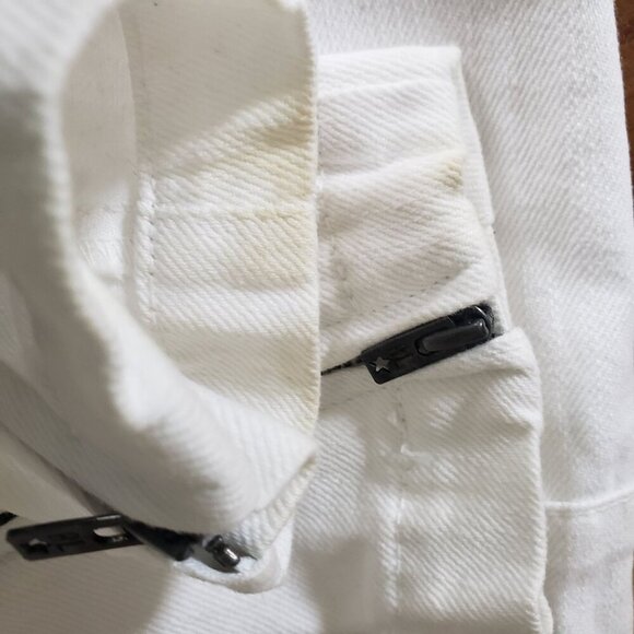 Girl's Sz 8 Polo Ralph Lauren White Asymmetrical Zip Moto Denim Spring Jacket - Picture 10 of 13